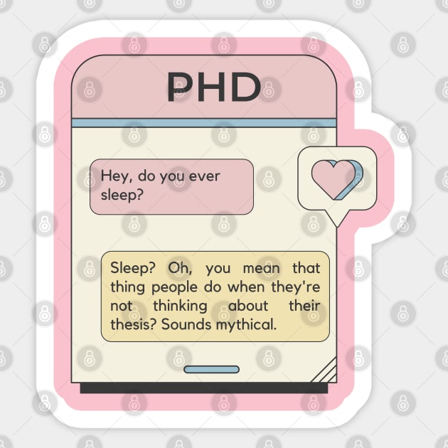 PhD chat - Sleepless nights Sticker by Yelda